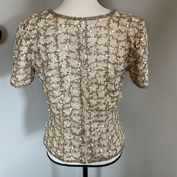 Adrianna Papell vintage occasions 100% silk top - Picture 5 of 10
